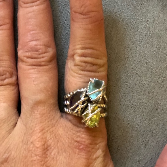 Multi colored stone statement ring - Picture 3 of 4